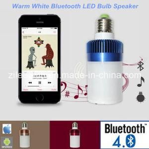 Smart Home Amusement White Bluetooth LED Lamp with Speaker