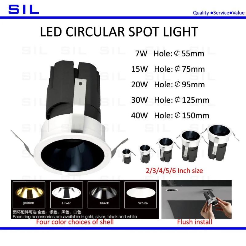 Hot Sales Hotel Shop LED Spot Light 20watt 7W 10W 15W 20W 30W 40W Ceiling Light 20W Spot Light