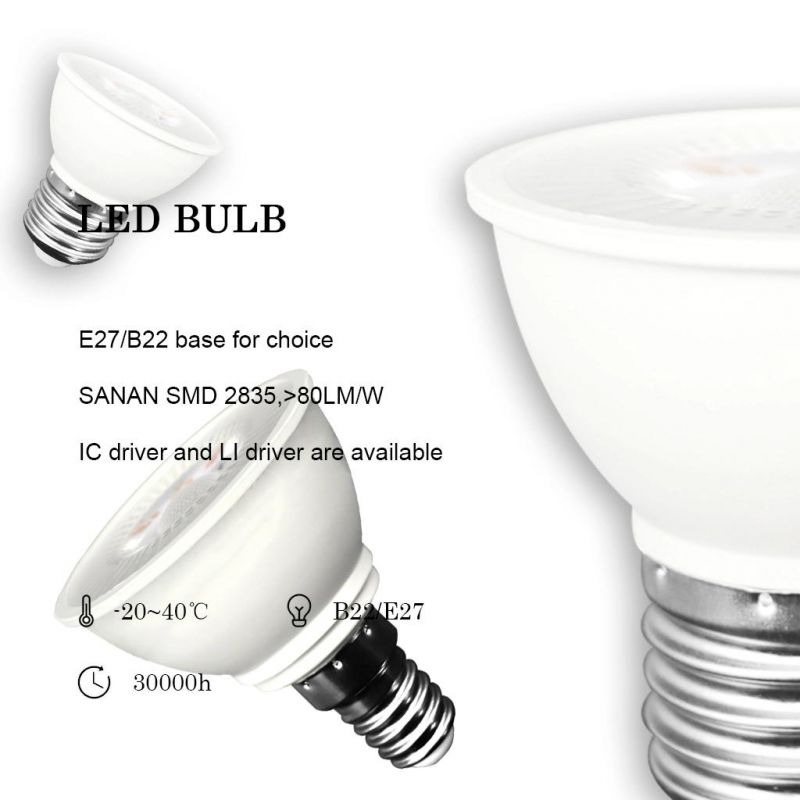 China Factory Price LED Spotlight E14 E27 B22 3W 5W 7W 8W COB Reflector LED Bulb Lamp CE RoHS ERP Approved LED Spot Light for Indoor Home Office Lighting