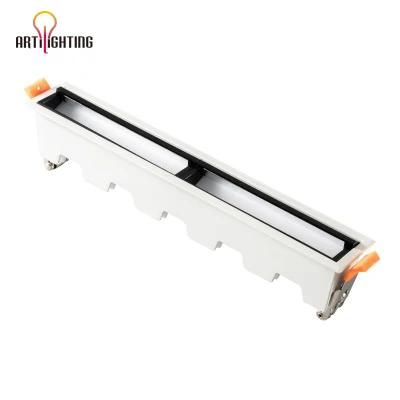 Modernization Meeting Room Aluminum Recessed 10W 20W 30W LED Linear Grille Lamp Down Light for Building Ceiling Luminary