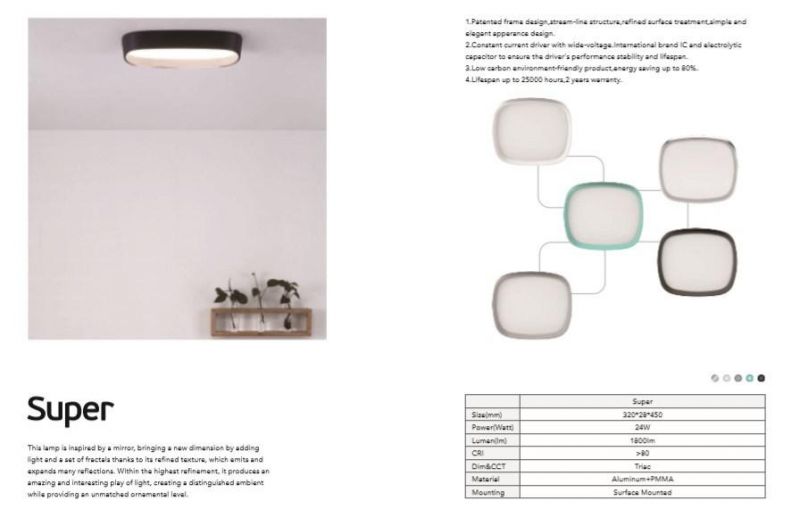 Round Modern Design LED Ceiling Lamp with Elegant Appearance for Smart Home