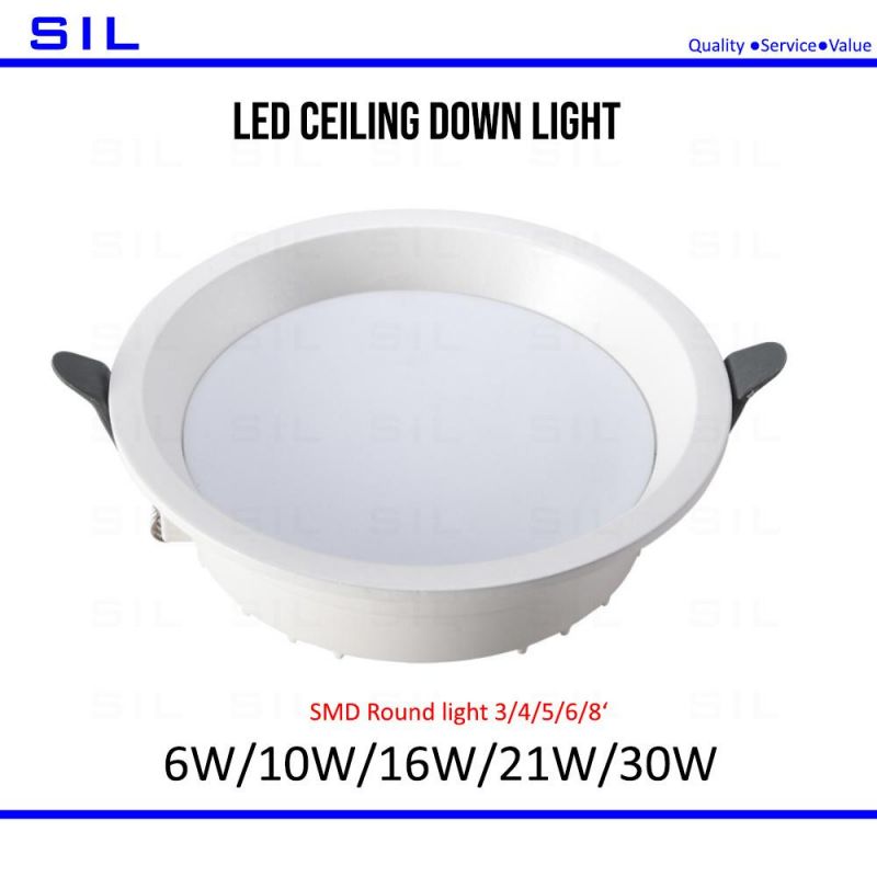 6watt 10W 15W 21W 30W Durable Round Down Light Recessed Ceiling SMD Surface-Mounting Downlight