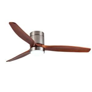 Modern 52 Inch Ceiling Fan with Light 3 Solid Wood Blades DC Motor Remote Control LED Ceiling Fan Light