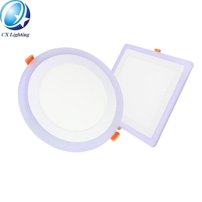 Round LED Panel Light Recessed Double Color LED Panel 18W