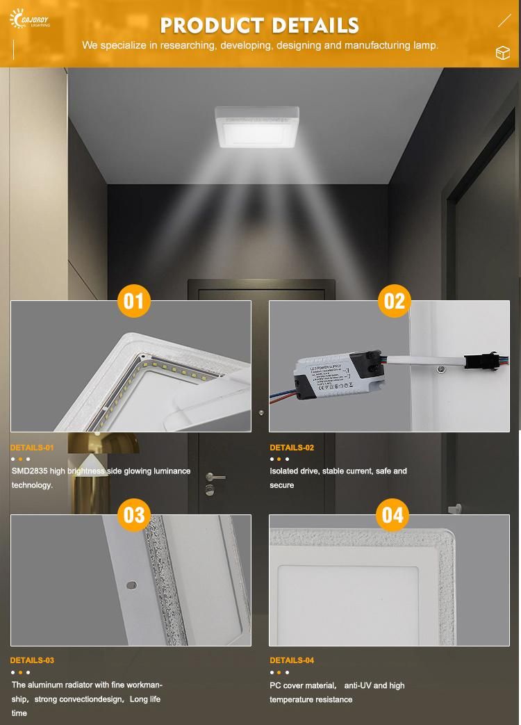 Square Surface Mounted Sky Frameless Glass Price RGB Panel Light