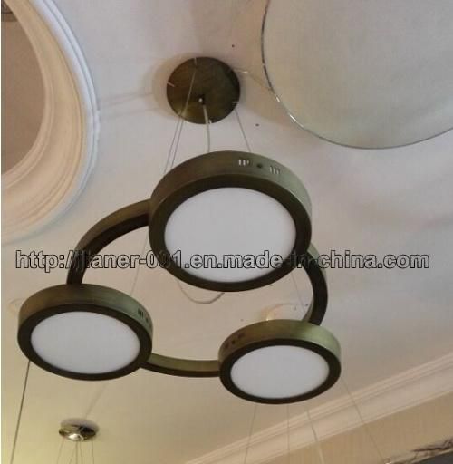 Modern Round Kitchen LED Hanging Pendant Light for Hotel Restaurant in Bronze Finished