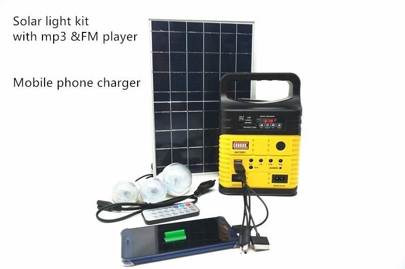 2021 Hot Factory Direct Sale 9W Portable Solar LED Lighting System LED Solar Reading Light with Torch Light/FM Radio/Mobile Phone Charger