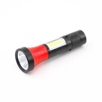 LED +COB Aluminium Alloy Flashlight Multimodal USB Rechargeable Flashlight for Outdoor Camping