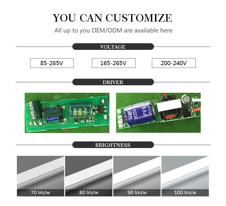 30cm 60cm 4feet 220V 250 Volt 7W 8W 72W T5 T8 6500K 20000K 1200mm LED Tube Light