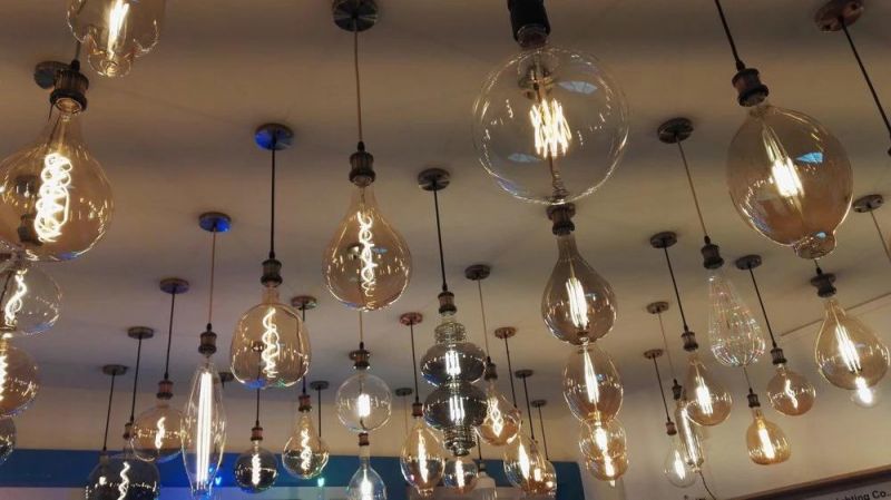 R140 Decorative Glass LED Spiral Filament Light Bulb