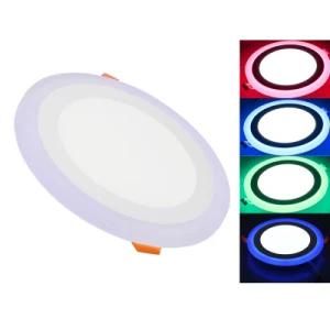 Factory Price 3+3W Fashion Double Color Surface Mounted LED Panel Light Round Ceiling Panel Light