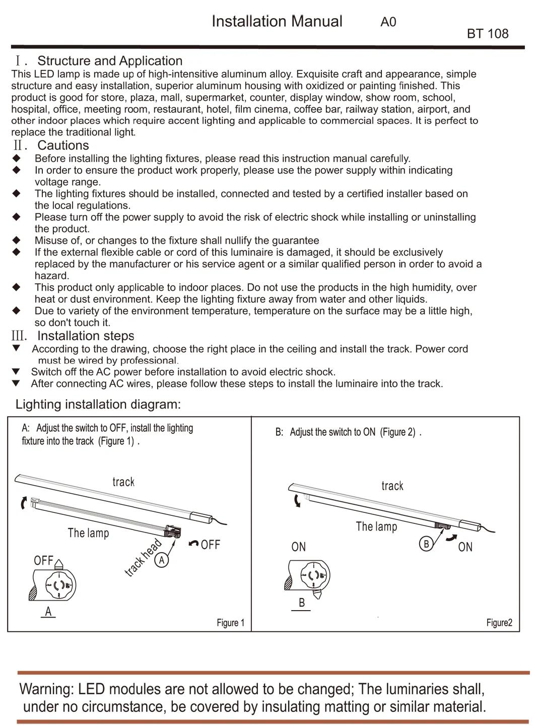 30W 40W 54W Suspension Surface Recessed LED Linear Light for Office, Supermarket, Living Room