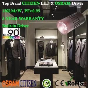Clothes Shop 40W Global-Adaptor COB LED Tracklight with 5 Years Warranty