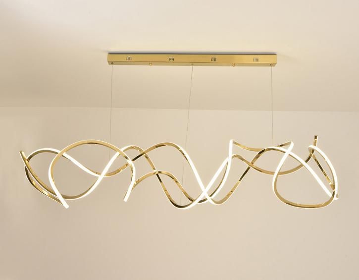 Hotel Stainless Steel Titanium Designer Decorative LED Lights Restaurant Chandelier Pendant Lamp