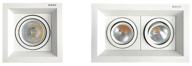 Directional LED Ceiling Spot Light Recessed Square COB Downlight 3X12W (3-Light) 6500K Cool White