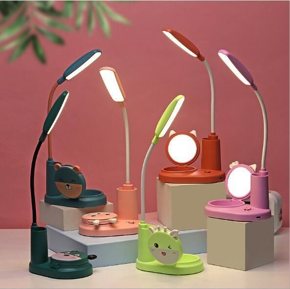 Mini Makeup LED Desk Light with Mirror Pen Holder