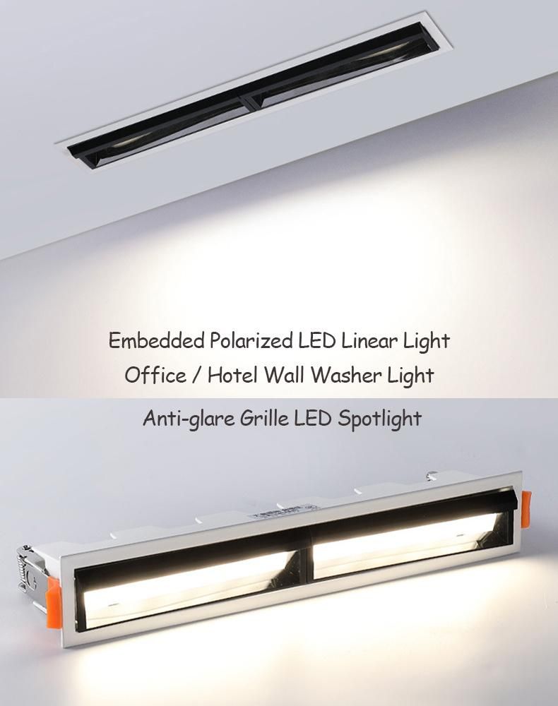 Wholesale Embedded 10W 20W 30W Polarized LED Wall Washer Linear Light for Exhibition Museum Background Lighting