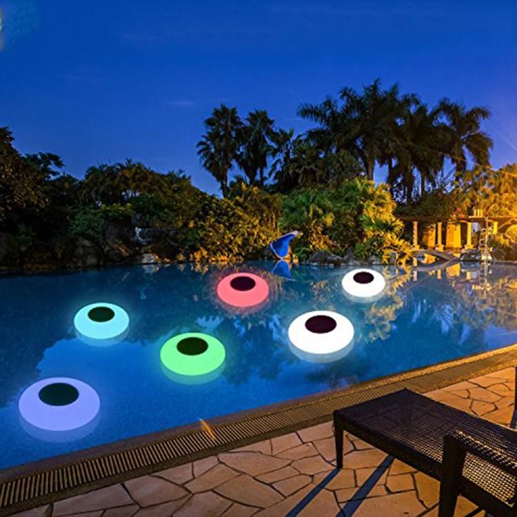 Decorative Lighting Floating Solar Light Flat Ball for Swimming Pool