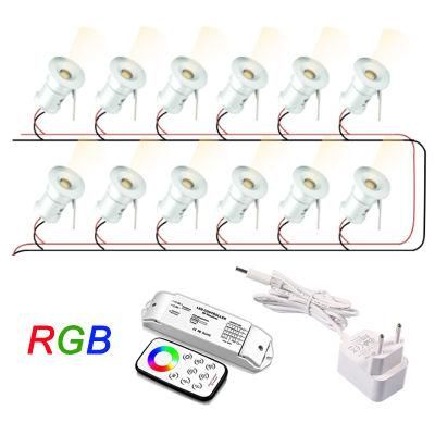 DIY Lighting System 1W IP65 Mini LED Spotlight RGB with Controller