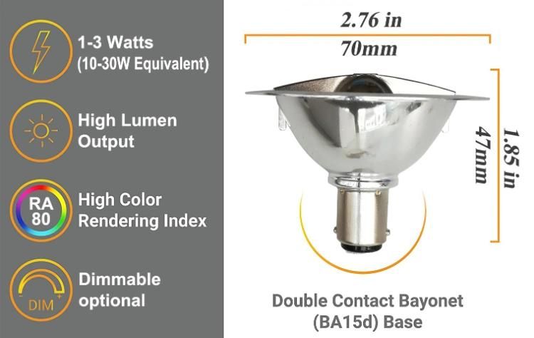 No Flicker 250 Lumen 1508COB 3 Watt Ar70 LED Spotlight Bulbs