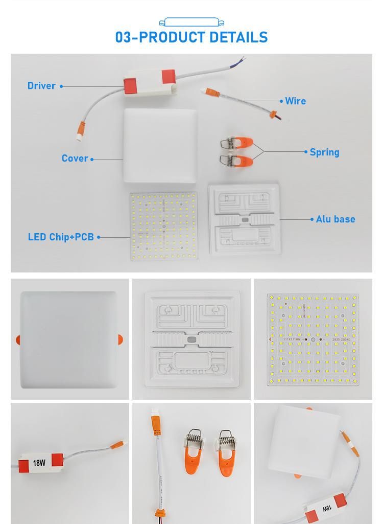 Hot Sale Bathroom Moden Backlit 24W LED Square Panel Light