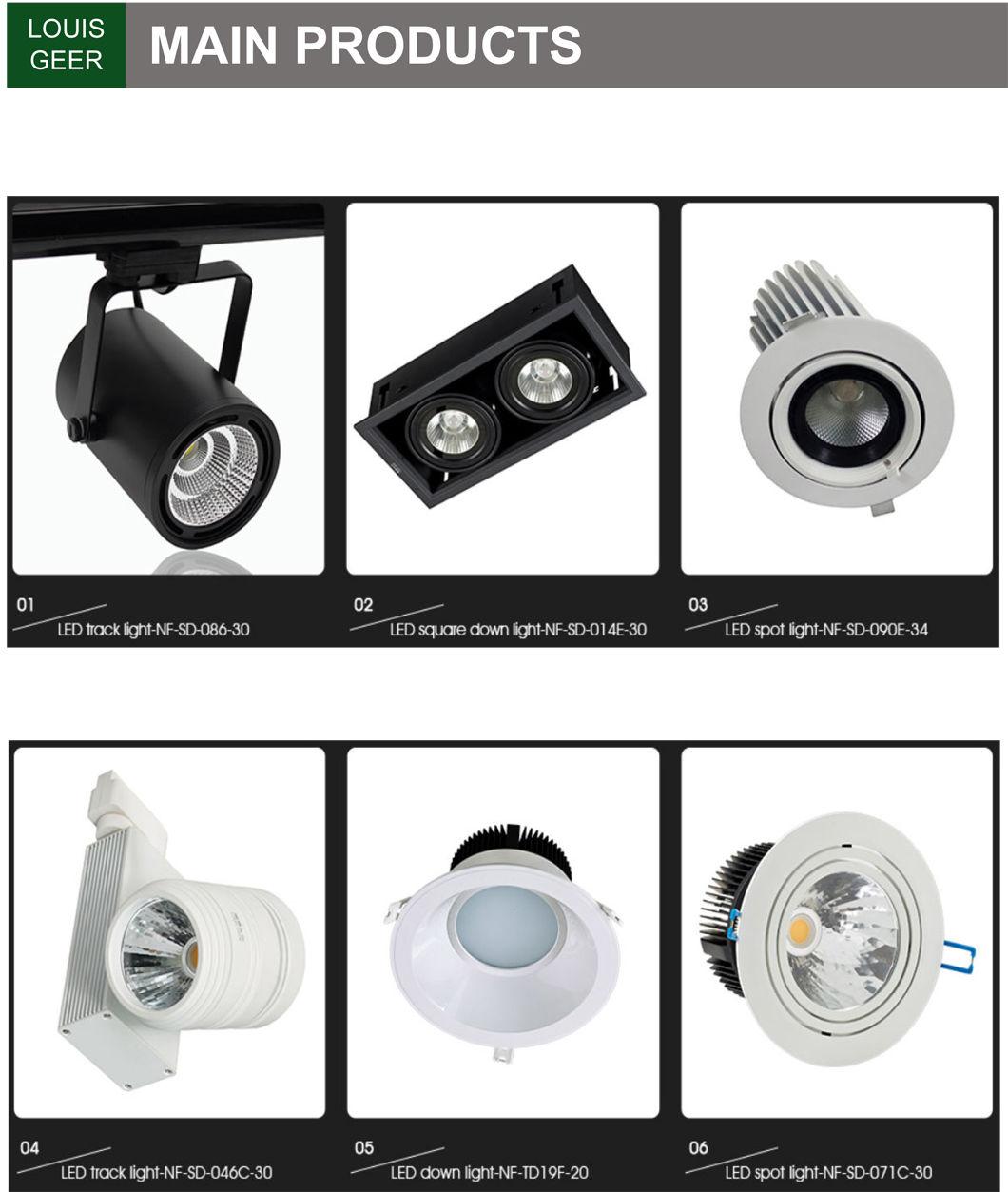 Top Performance 30W Black Heatsink Housing LED Track Lighting Adjustable Beam Focus for Musuem/Shop/Retail