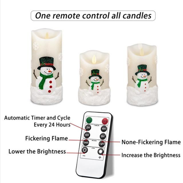 Remote Control LED Candles for Christmas Decoration in Different Sizes