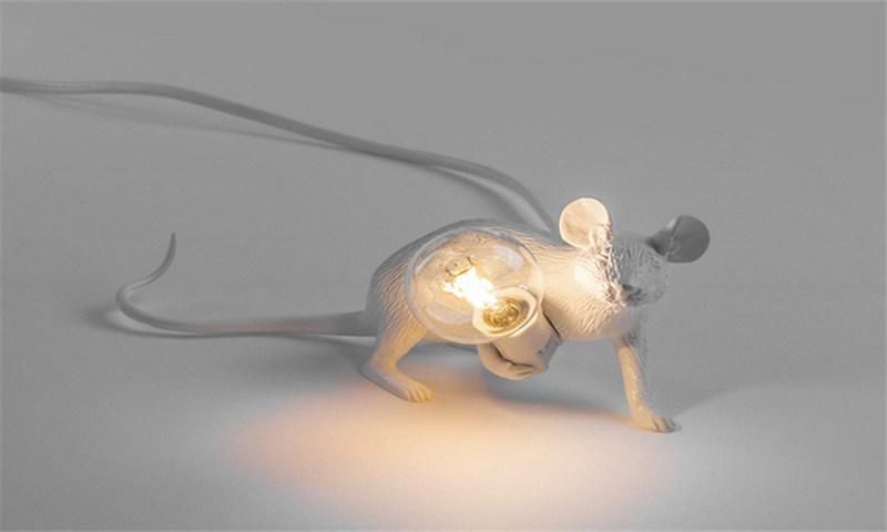 Seletti Modern Resin Mouse Table Lamp LED E12 Mouse Table Lamps Desk Nordic Kids′ Room Decor LED Night Lights EU/Au/Us/UK Plug