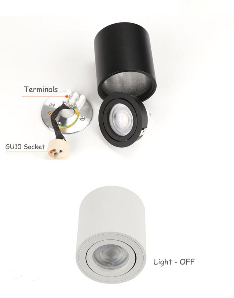 Super Bright 120lm/W Diameter 80mm Surface Mounted COB LED Downlight for Shop Hotel Home