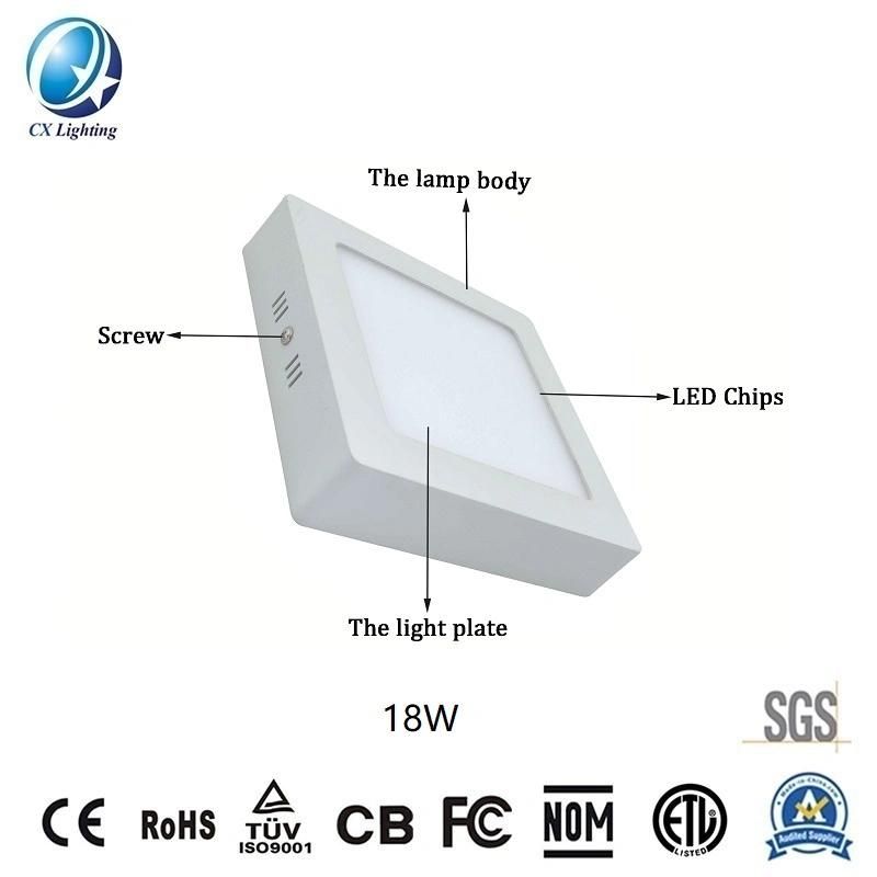 LED Panellight Surface Mounted Square 18W 1260lm with Ce RoHS