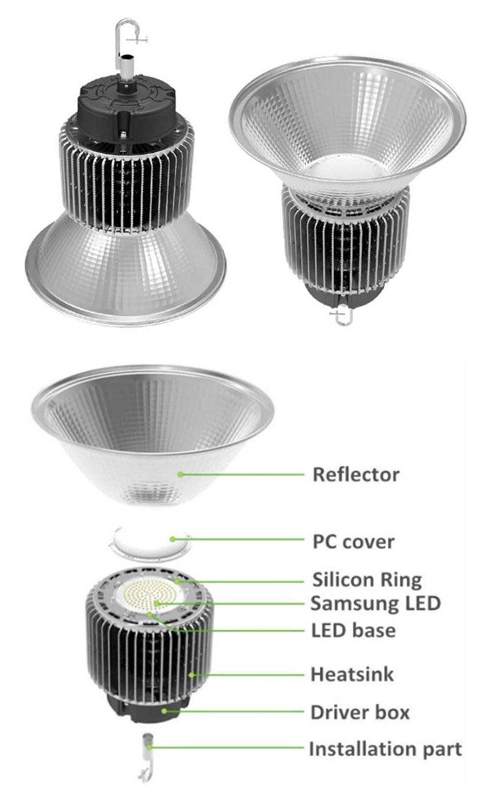 150W Meanwell 140lm/W Industrial Workshop Lamp LED High Bay Light