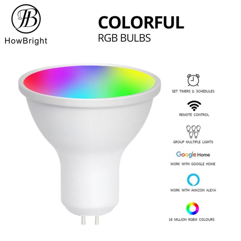 How Bright Factory Price RGB GU10 MR16 Bulb Colorful Bulb for Home and Shop Christmas Decoration RGB GU10 Bulb