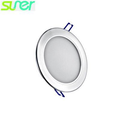 Silver Slim Panel Lighting Recessed Slim LED Downlight 5 Inch 10W/12W 4000K Nature White