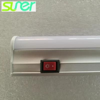 Surface Mounted Tube LED T5 Linear Batten Light with Switch 1.2m 16W 6000-6500K Cool White 90lm/W