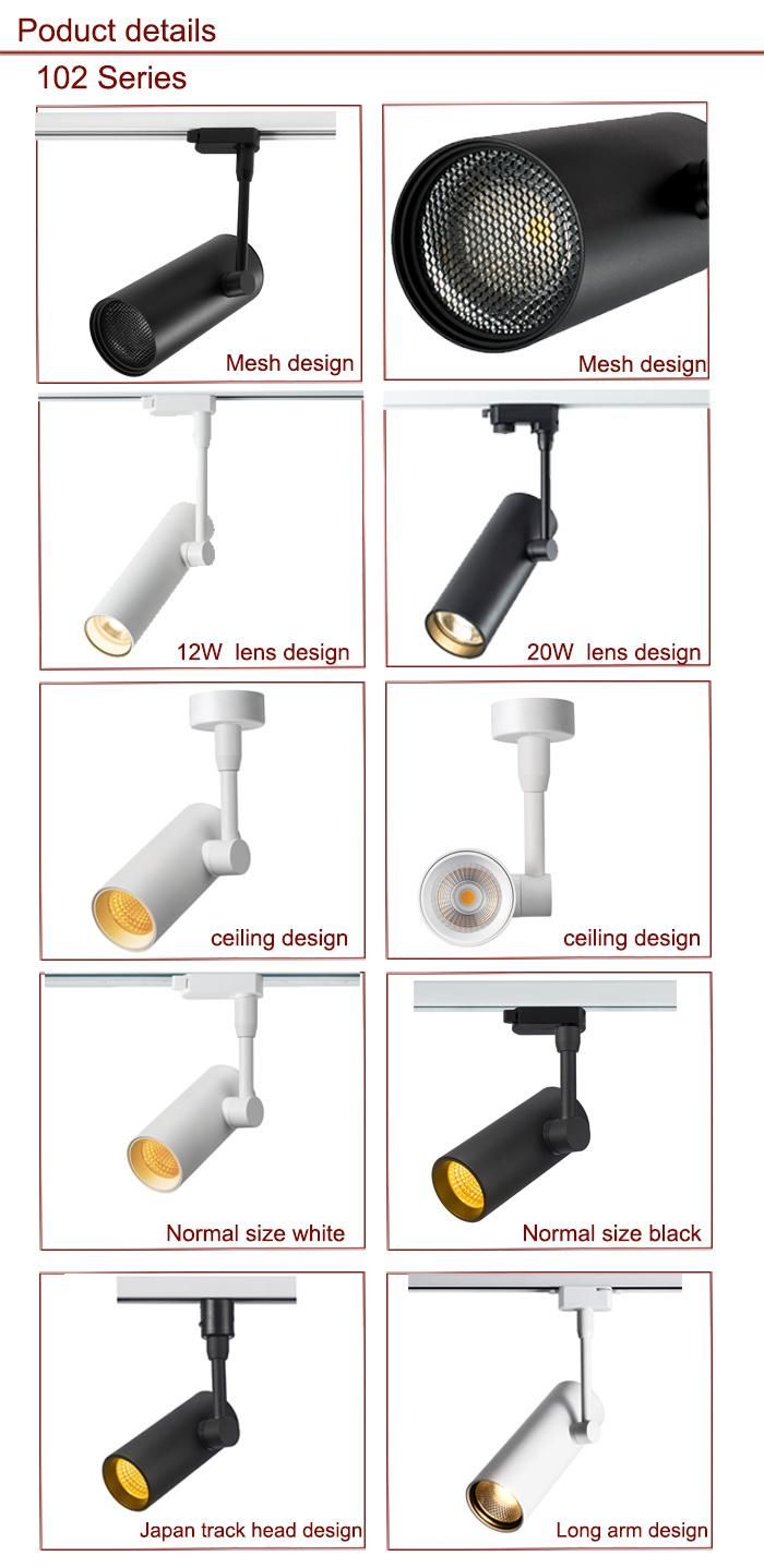 Wholesale Beam Angle Spotlight Track Pendant Light LED Rail 100lm/W Commercial COB LED Track Lights 20W