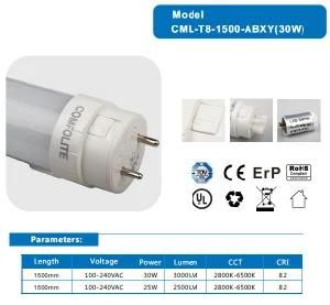 TUV CE and RoHS 100lm/W High Luminous Efficacy T8 LED Tube