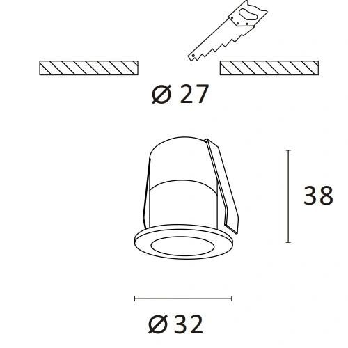 IP44 1W/3W High-Performance LED Down Light Ceiling Recessed COB Downlight