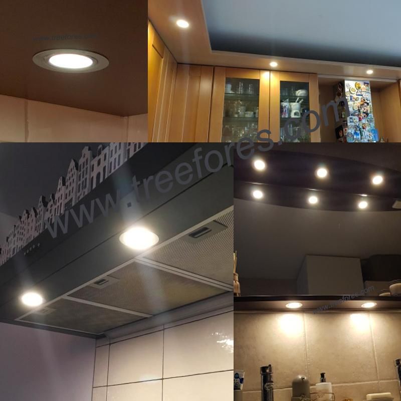 Stainless Steel 3watts 5V USB Under Cabinet LED Downlight Ceiling Panel Lighting Slim Kitchen Furniture Lamp
