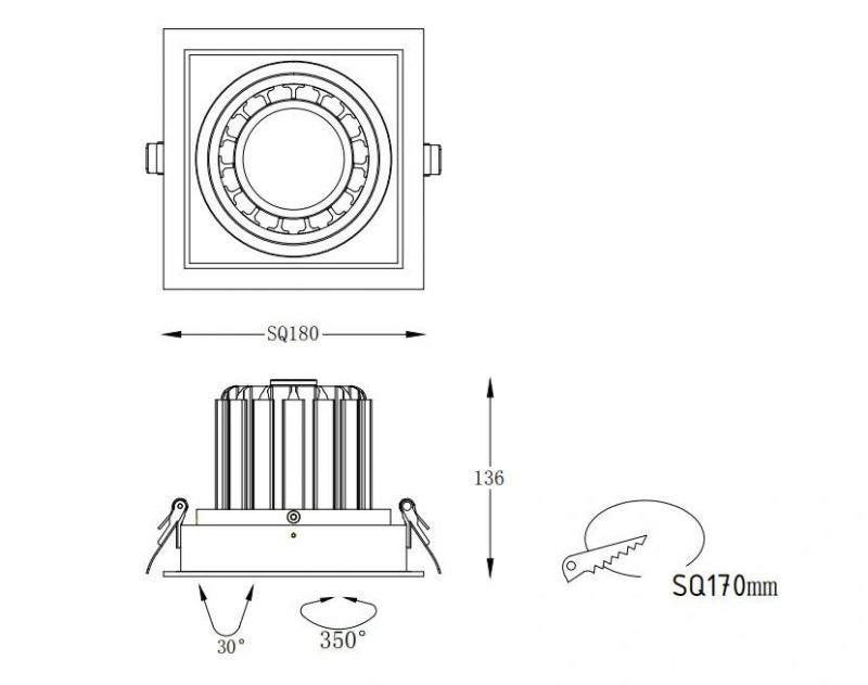 High Quality Indoor Adjustable Recessed COB LED Downlight