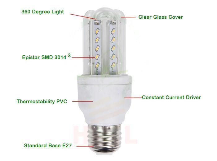 High Power LED Corn Lamps with Plastic Cover
