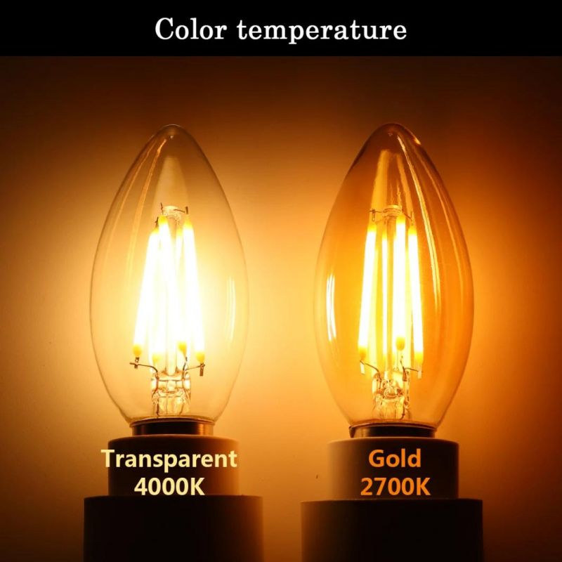 LED Vintage Retro Lamp 4W Filament Bulb Lighting with New ERP for Indoor Bar Decoration