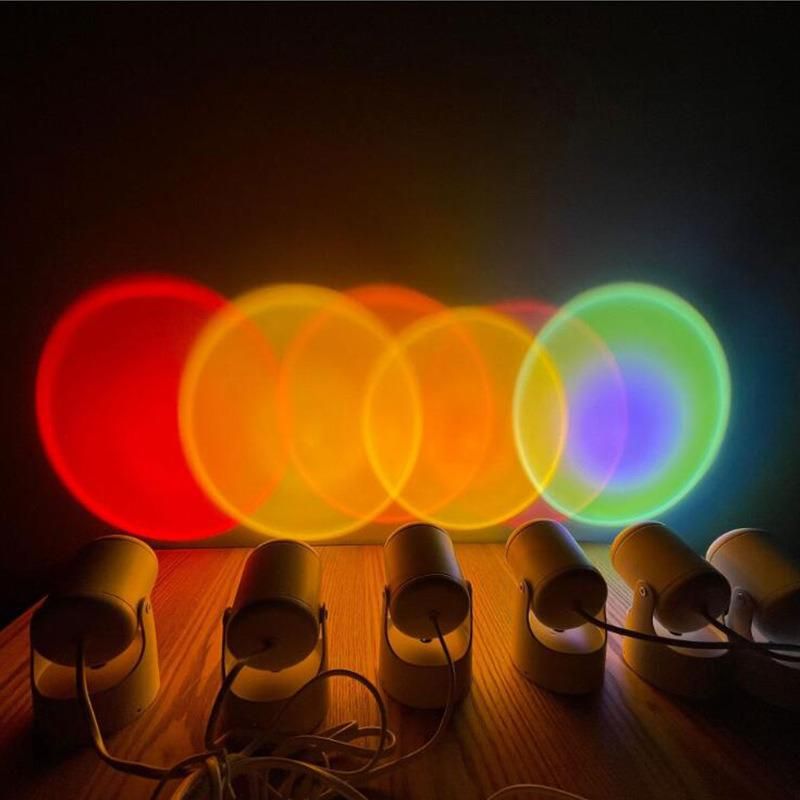 New USB 180/360 Degree Rotation Rainbow Projection Lamp LED, Romantic Visual LED Light Sunset Light