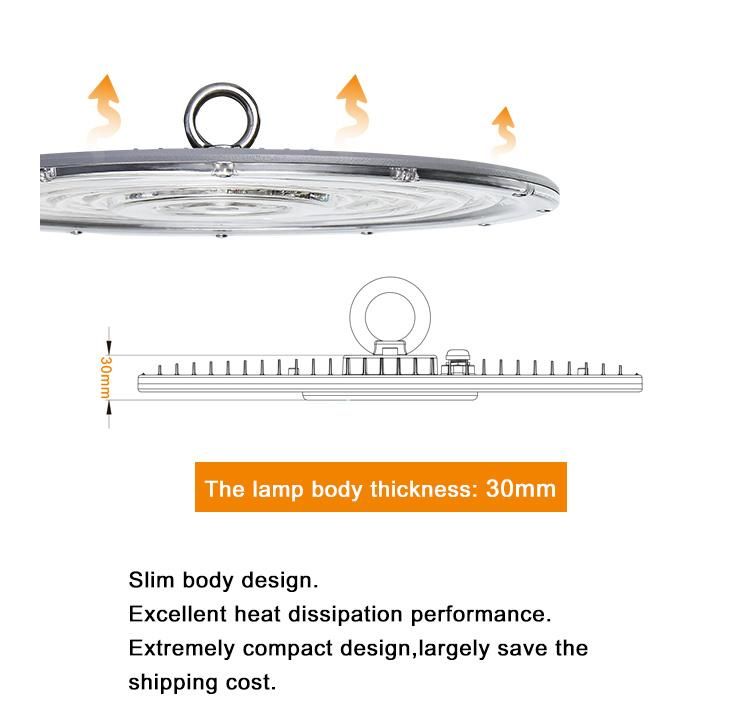 Smart Slim IP65 Motion Sensor Industrial Warehouse 100W 150W 200W 240W UFO Linear LED High Bay Light