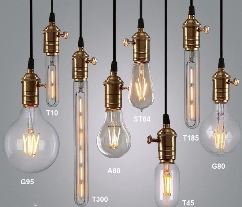 LED Filament Tube Bulb T30 Tubular Bulb Edison Antique Style Decorative Vintage Lamp