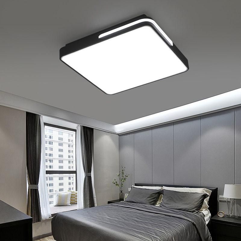 Smart Remote Control White Black Acrylic Ceiling Lamp for Bedroom