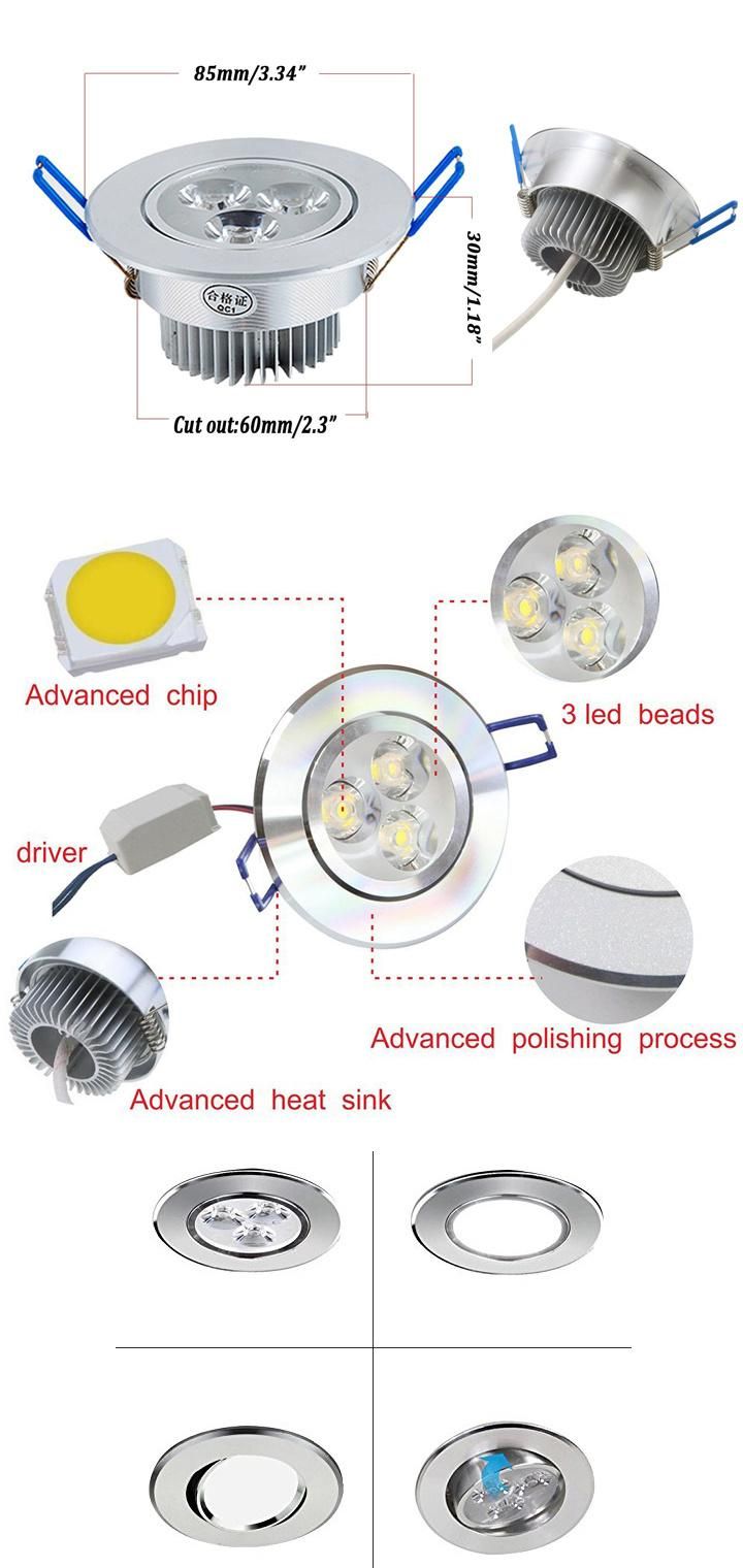 1W-18W Recessed LED Downlight