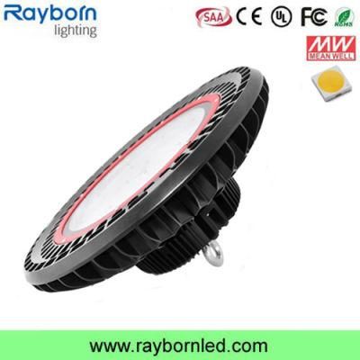 140lm/W with 5 Years Warranty 150W UFO LED High Bay Lamp for Workshop Tennis Court Stadium Gym Supermarket Station Shopping Lighting