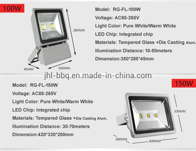 LED Flood Light Special Designed for Application in Outdoor with IP65 Waterproof Aluminum Die Casting Shell and Diffuse 50W