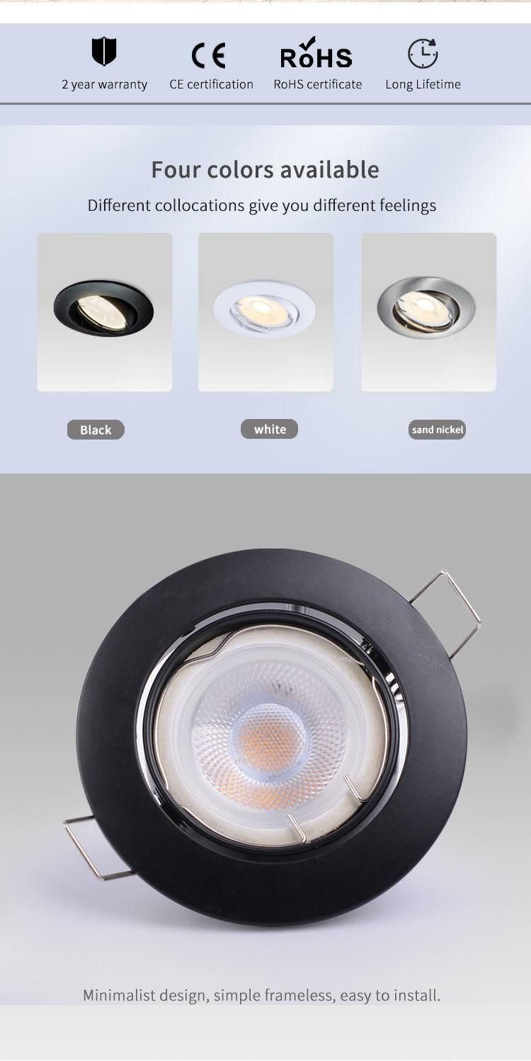 Down Lighting Manufacturers LED Ceiling Light Recessed Ceiling Downlight MR16 Die-Cast Aluminum GU10 LED Spotlight