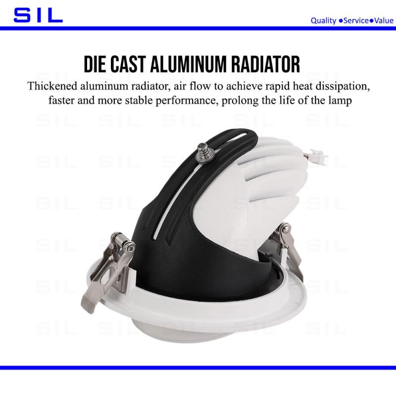 30W COB LED Gimbal Adjustable Recessed Downlight Trunk Light Ceiling Spot Lighting Recessed Downlight